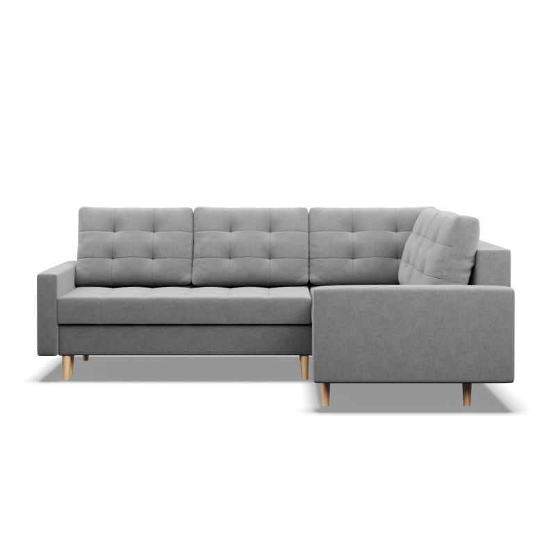 Ecksofa ELMA LO, Polsterung - Federkern, Seite - RECHTS, Farbe - GRAU