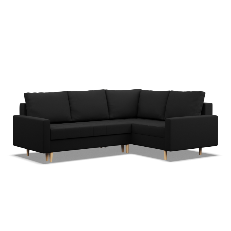 ELMA LO Corner Sofa, Filling - Spring, Side - RIGHT, Color - BLACK