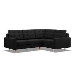ELMA LO Corner Sofa, Filling - Spring, Side - RIGHT, Color - BLACK