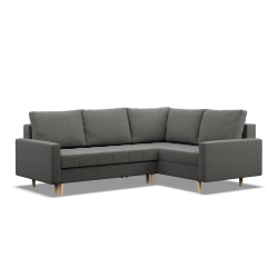Ecksofa ELMA LO, Polsterung - Federkern, Seite - RECHTS, Farbe - DUNKELGRAU