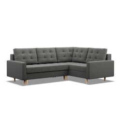 Ecksofa ELMA LO, Polsterung - Federkern, Seite - RECHTS, Farbe - DUNKELGRAU