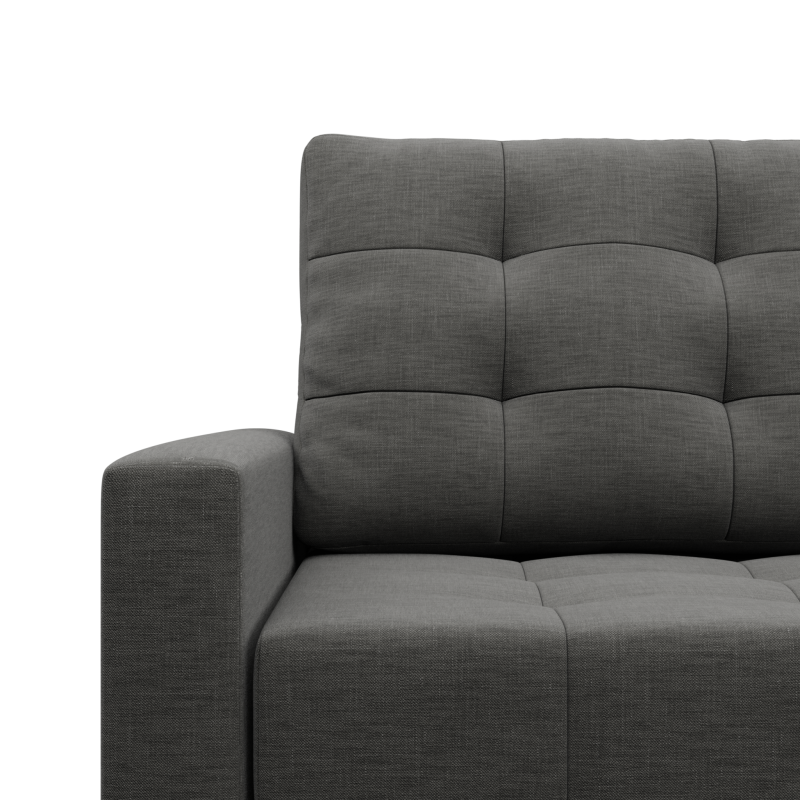 Ecksofa ELMA LO, Polsterung - Federkern, Seite - RECHTS, Farbe - DUNKELGRAU