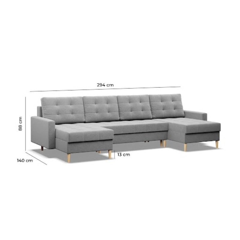 ELMA ULL Corner Sofa, Filling - Foam, Color - BLACK