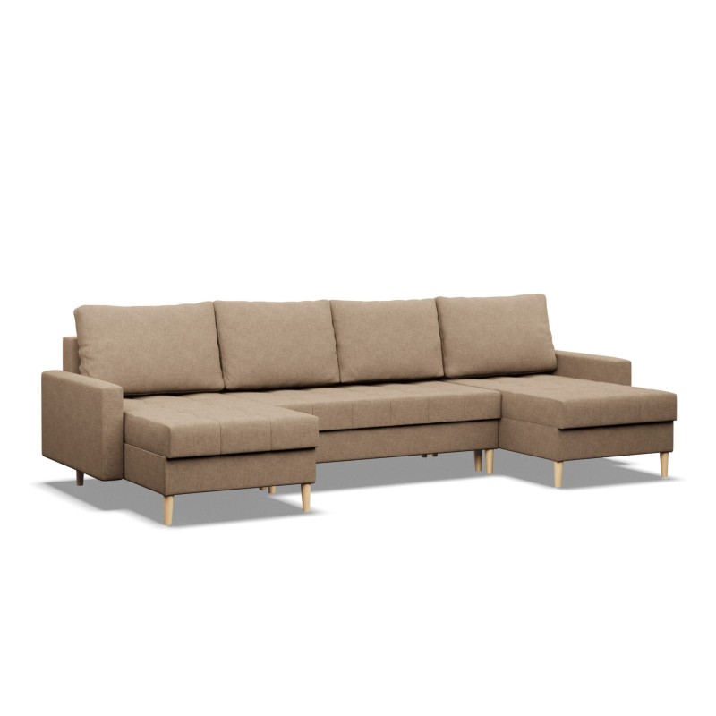 Ecksofa ELMA ULL, Füllung - Schaumstoff, Farbe - CAPPUCCINO