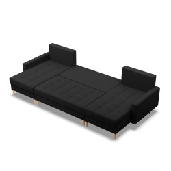 ELMA ULL Corner Sofa, Filling - Spring, Color - BLACK