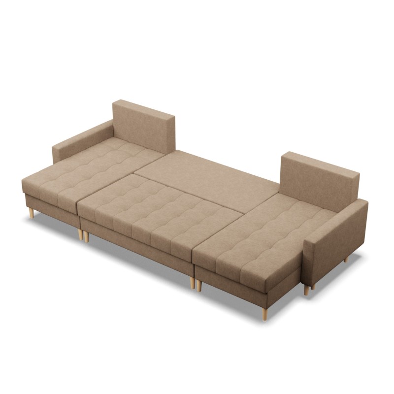 ELMA ULL Corner Sofa, Filling - Spring, Color - CAPPUCCINO