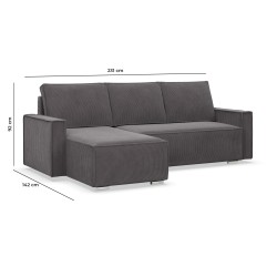 Corner Sofa NOTO, Color - DARK GRAY - Poso 022