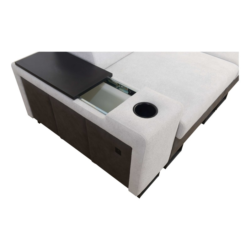 Esquina Prestige XII Mini con función para dormir y puerto USB, tela Suave al tacto, Freya 210.23 + Tauro 8207 | Tu Lugar de Con