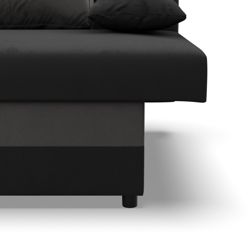 Sofa NOLA, Füllung - Schaumstoff, Farbe - SCHWARZ + GRAU