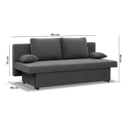 Sofa NOLA, Füllung - Schaumstoff, Farbe - SCHWARZ + WEISS