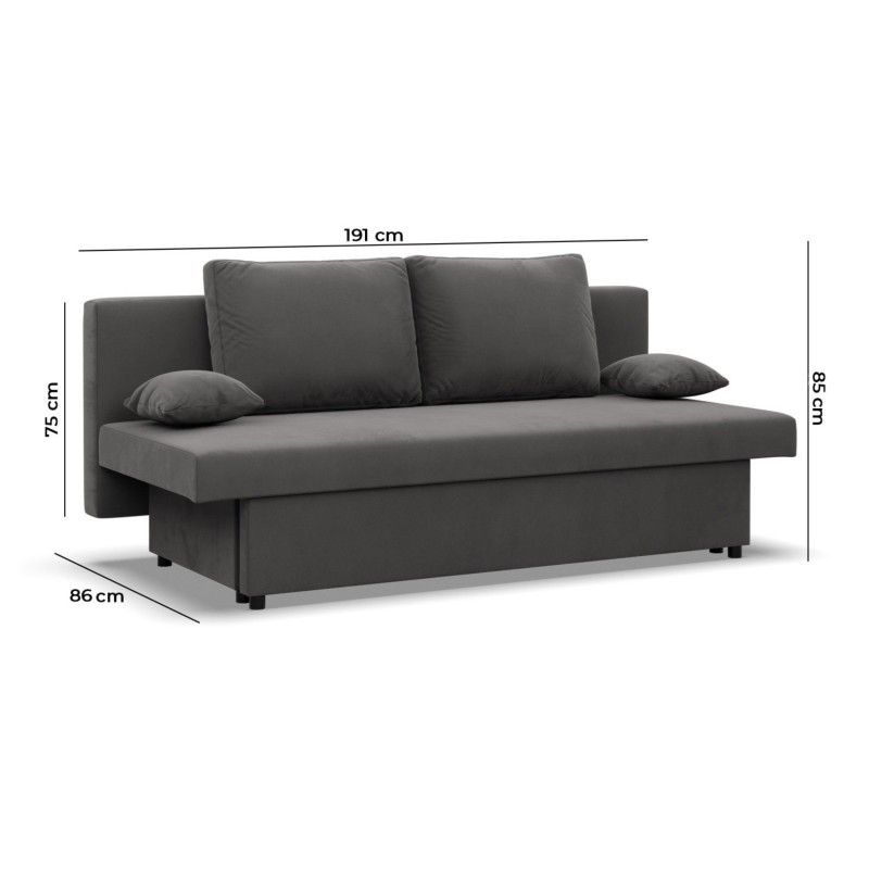 NOLA Sofa, Filling - Foam, Color - GRAY + BLACK