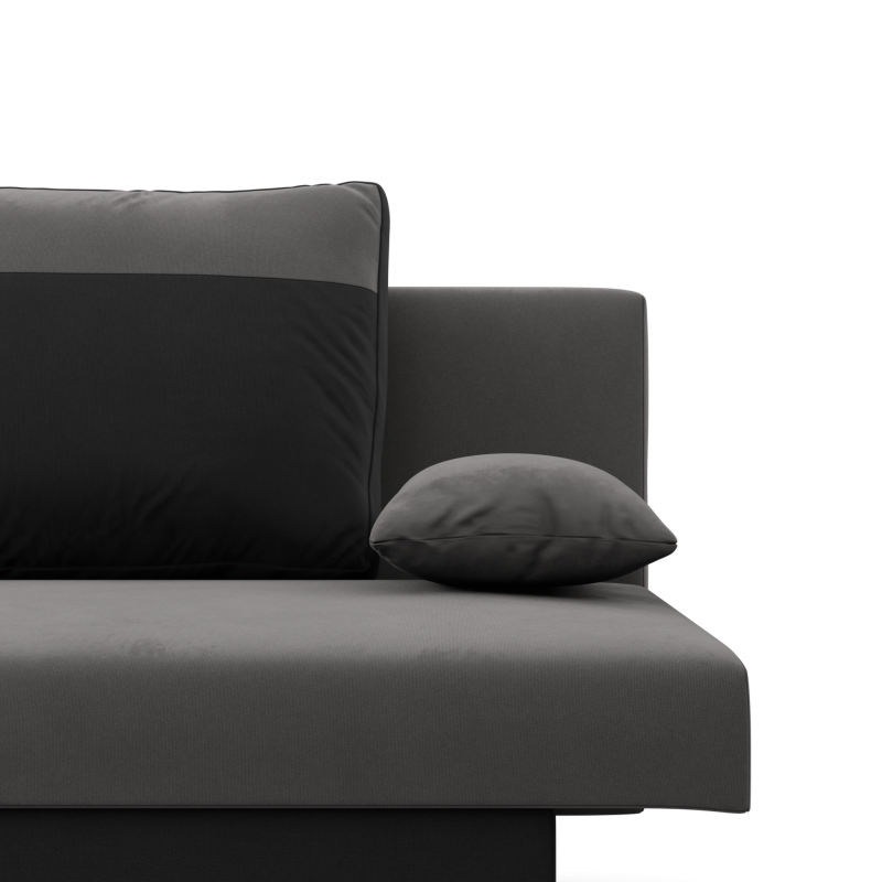 Sofa NOLA, Füllung - Schaumstoff, Farbe - GRAU + SCHWARZ