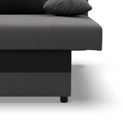 Sofa NOLA, Füllung - Schaumstoff, Farbe - GRAU + SCHWARZ