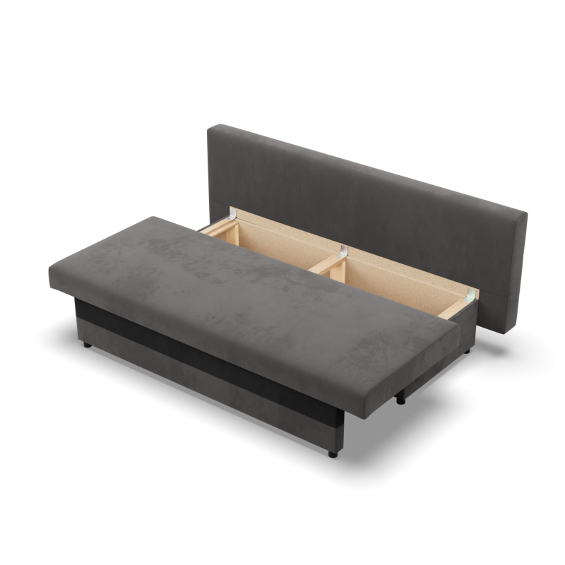 Sofa NOLA, Füllung - Schaumstoff, Farbe - GRAU + SCHWARZ