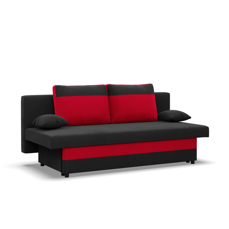 NOLA Sofa, Filling - Foam, Color - BLACK + RED
