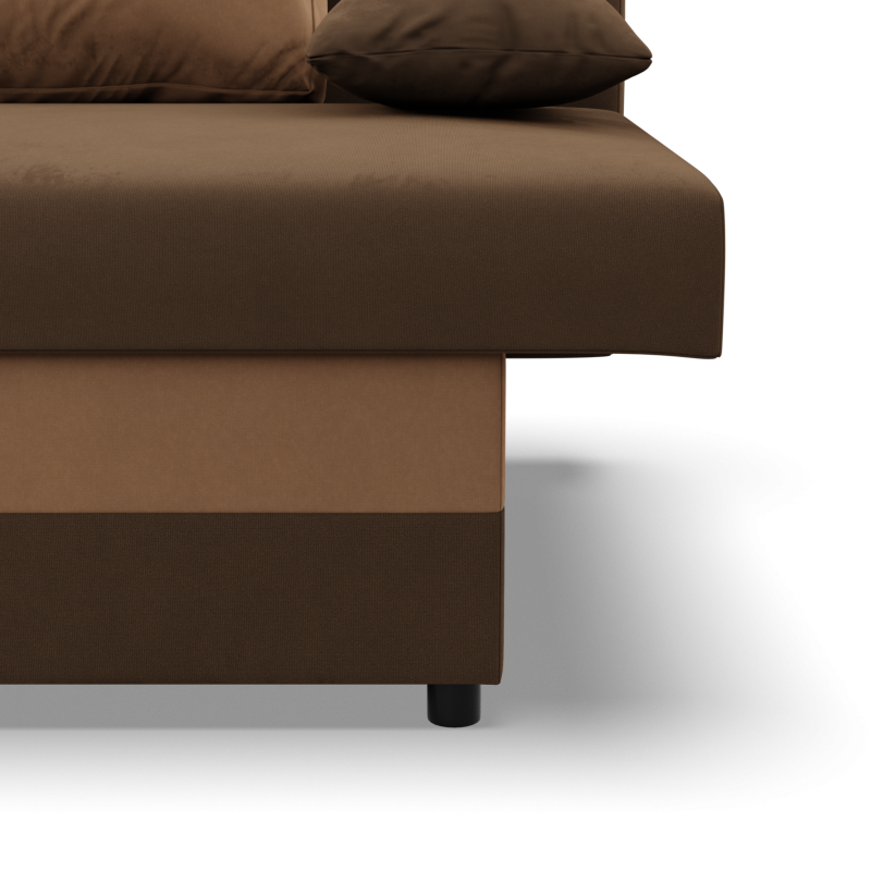 Sofa NOLA, Füllung - Schaumstoff, Farbe - BRAUN + CAPPUCCINO