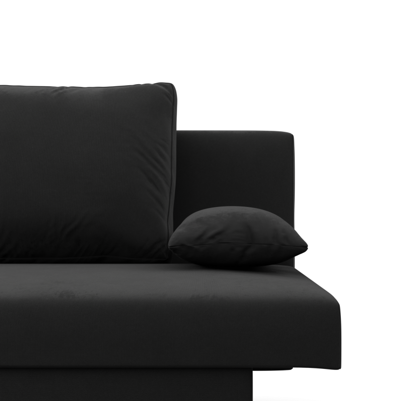 Sofa NOLA, Polsterung - Federkern, Farbe - SCHWARZ