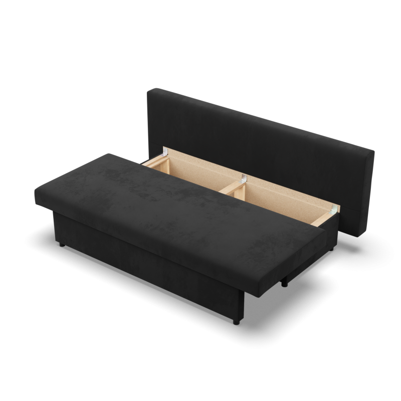 Sofa NOLA, Polsterung - Federkern, Farbe - SCHWARZ