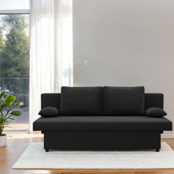 Sofa NOLA, Polsterung - Federkern, Farbe - SCHWARZ