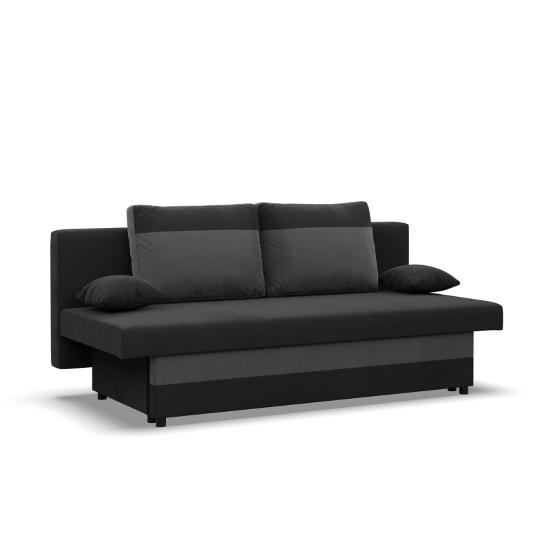 Sofa NOLA, Füllung - Federkern, Farbe - SCHWARZ + GRAU