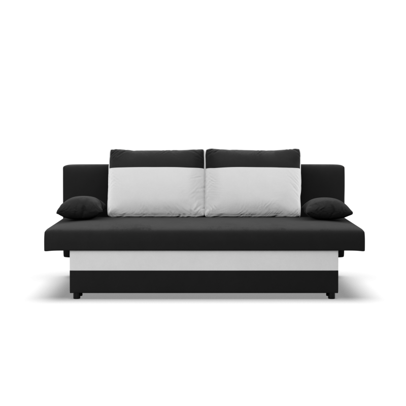 Sofa NOLA, Polsterung - Federkern, Farbe - SCHWARZ + WEIß