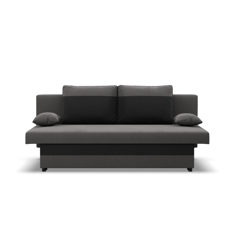 Sofa NOLA, Polsterung - Federkern, Farbe - GRAU + SCHWARZ