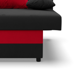 Sofa NOLA, Polsterung - Federkern, Farbe - SCHWARZ + ROT