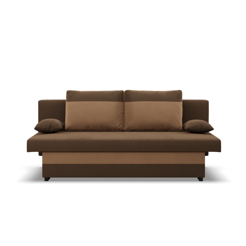 Sofa NOLA, Polsterung - Federkern, Farbe - BRAUN + CAPPUCCINO