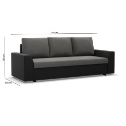 LUGO Sofa, Color - ASH + WHITE