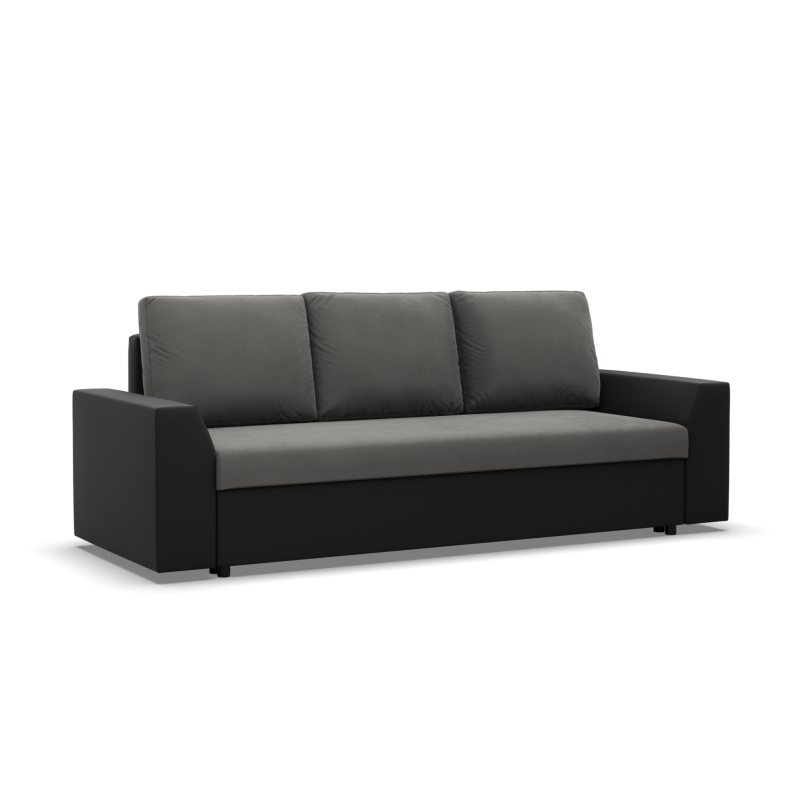 Sofa LUGO, Farbe - DUNKELGRAU + SCHWARZ