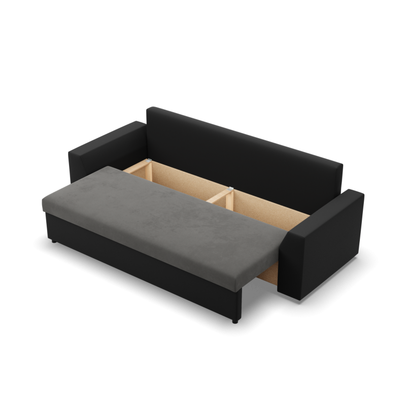 Sofa LUGO, Farbe - DUNKELGRAU + SCHWARZ