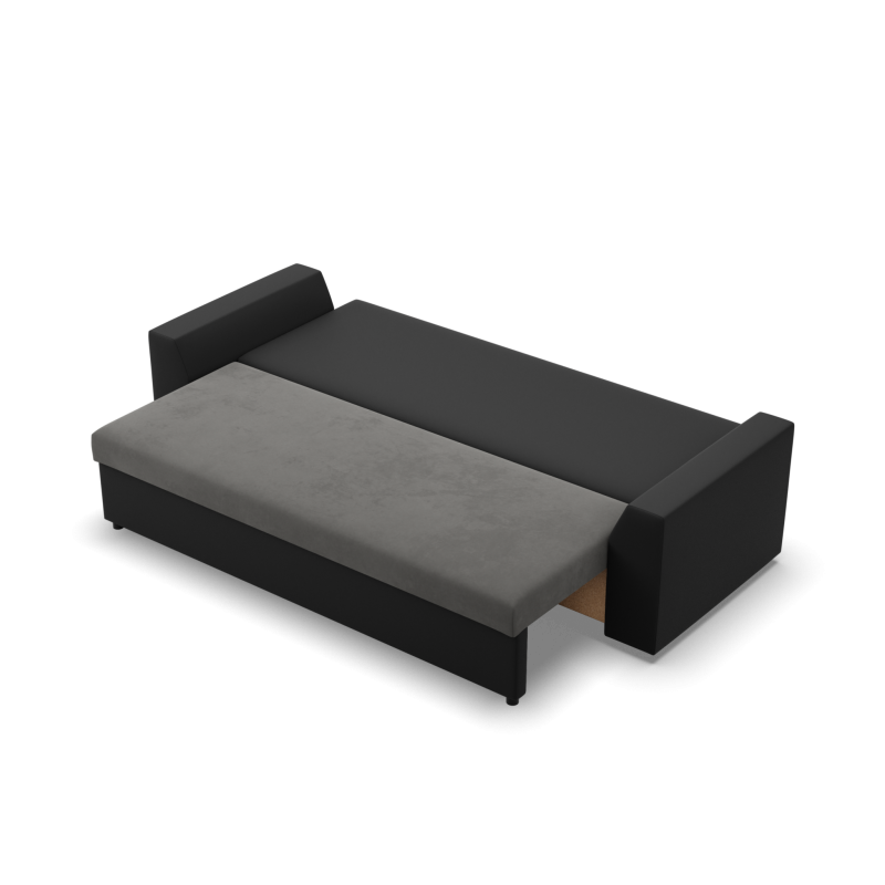 Sofa LUGO, Farbe - DUNKELGRAU + SCHWARZ