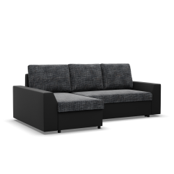 Ecksofa LUGO, Farbe - GRAU + SCHWARZ