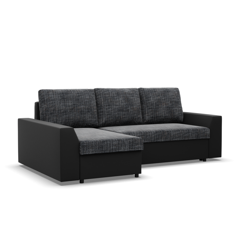 Ecksofa LUGO, Farbe - GRAU + SCHWARZ