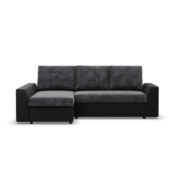 Ecksofa LUGO, Farbe - GRAU + SCHWARZ