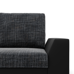 Ecksofa LUGO, Farbe - GRAU + SCHWARZ