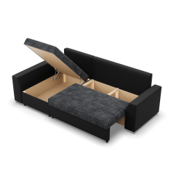 Ecksofa LUGO, Farbe - GRAU + SCHWARZ