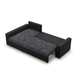 LUGO Corner Sofa, Color - ASH + BLACK