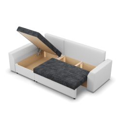 LUGO Corner Sofa, Color - ASH + WHITE