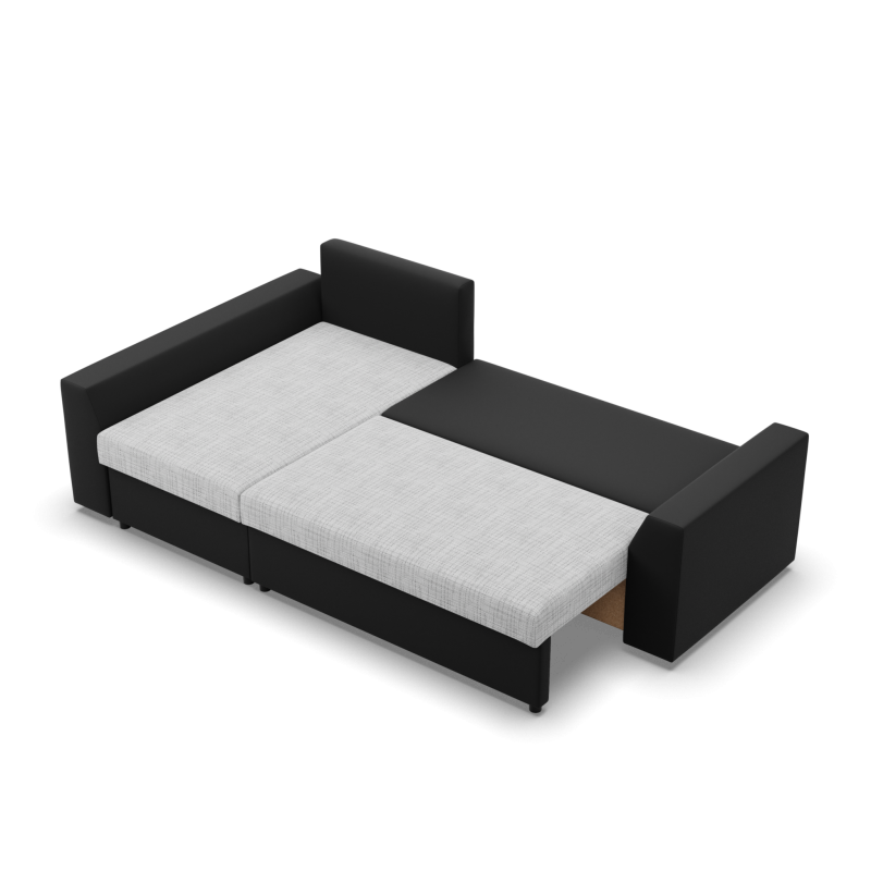 LUGO Corner Sofa, Color - GRAY + BLACK