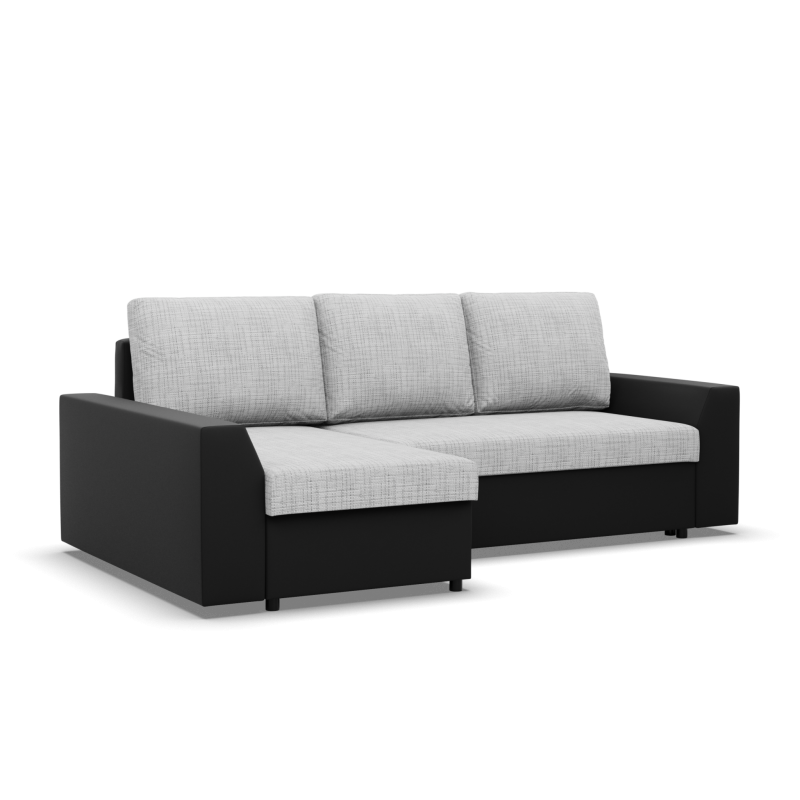 Ecksofa LUGO, Farbe - GRAU + SCHWARZ
