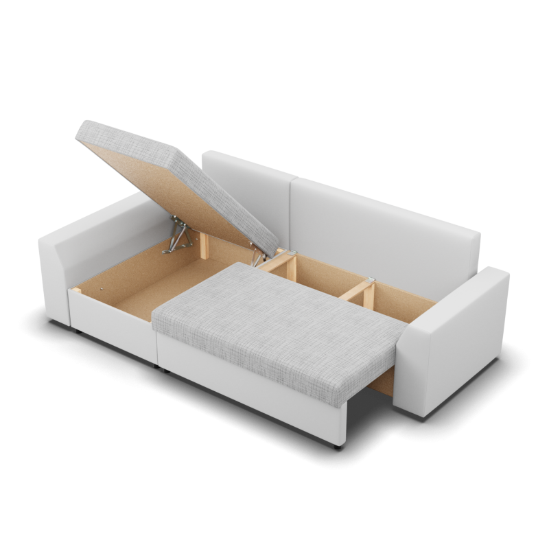 LUGO Corner Sofa, Color - GRAY + WHITE