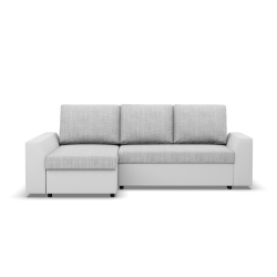 Ecksofa LUGO, Farbe - GRAU + WEISS