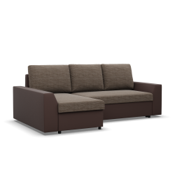 LUGO Corner Sofa, Color - CAPPUCCINO + BROWN