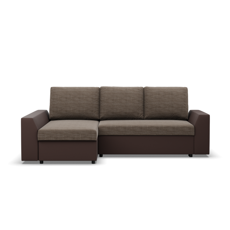 LUGO Corner Sofa, Color - CAPPUCCINO + BROWN