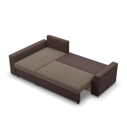 LUGO Corner Sofa, Color - CAPPUCCINO + BROWN