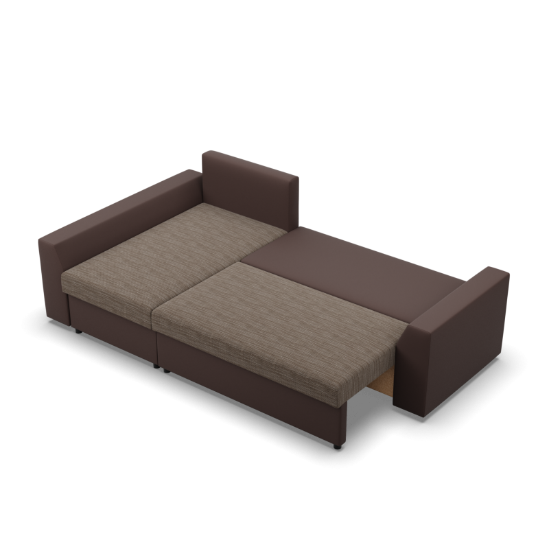 Ecksofa LUGO, Farbe - CAPPUCCINO + BRAUN