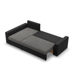 Corner Sofa LUGO, Color - DARK GRAY + BLACK