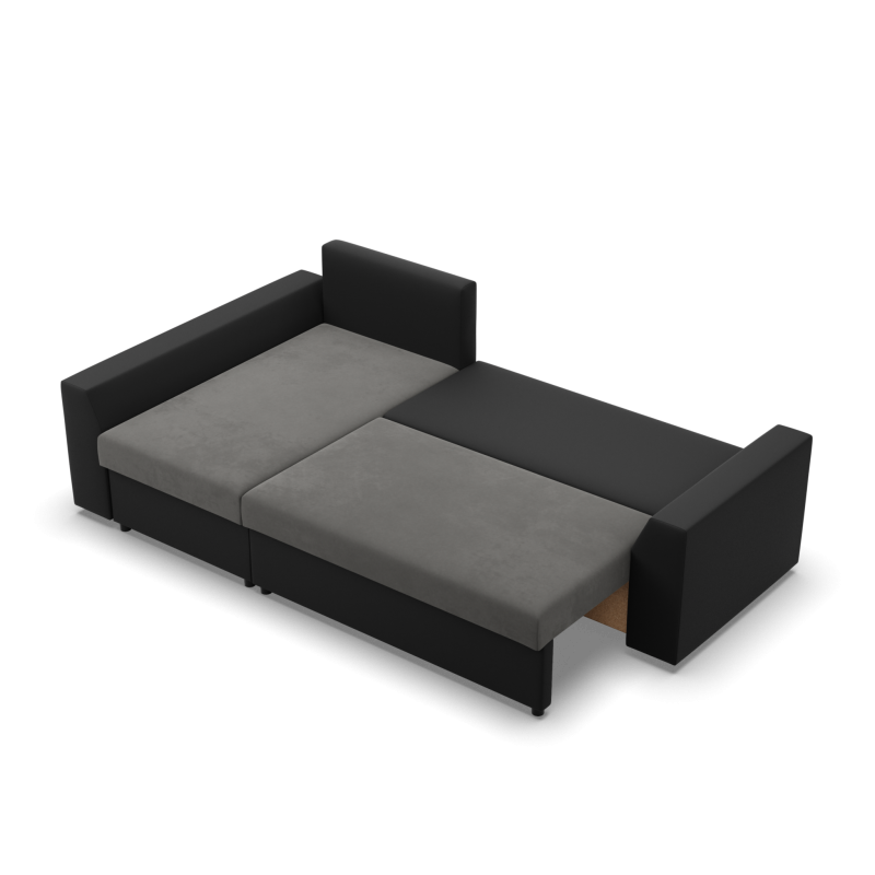 Corner Sofa LUGO, Color - DARK GRAY + BLACK