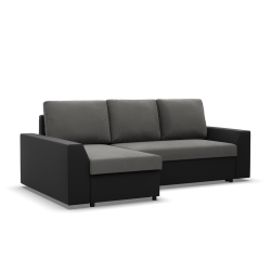 Ecksofa LUGO, Farbe - DUNKELGRAU + SCHWARZ